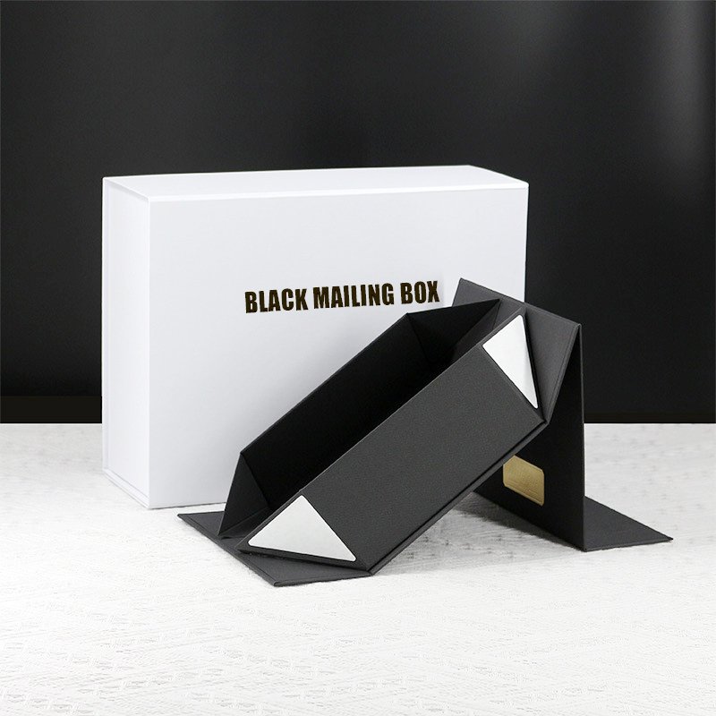 Custom Printing Folding Packaging Boxes Luxury Black Magnetic Gift Box Logo Rigid Cardboard Fold Magnet Foldable Paper Packing
