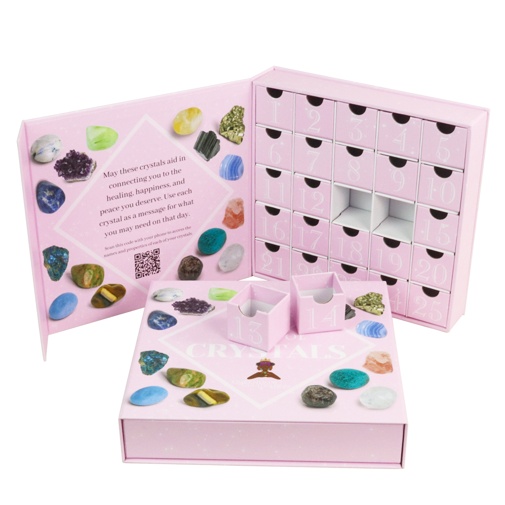 Custom chocolate paper calendar avent calendar box cardboard packaging gift box advent calendar box