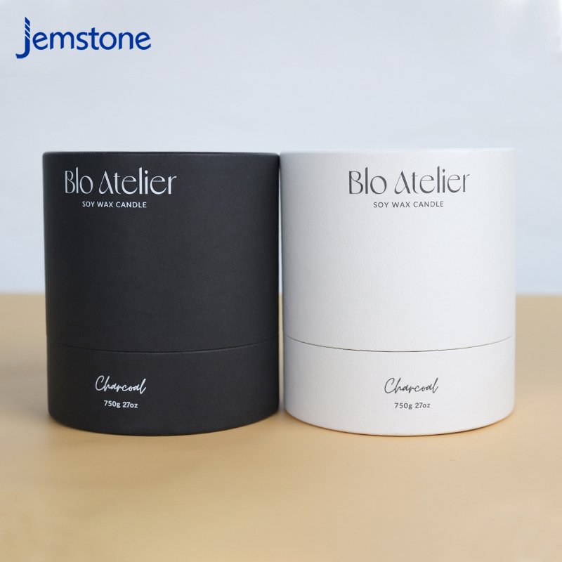 Wholesale Custom Logo Luxury 4Oz 8Oz Elegant Empty Round Box Glass Jars Paper Tube Packaging For Candle