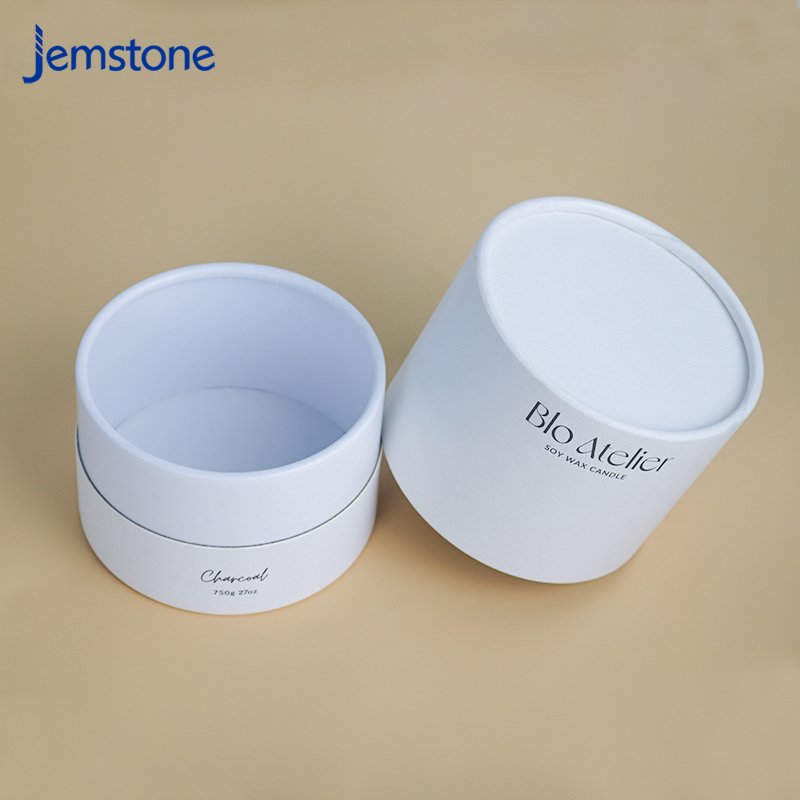 Wholesale Custom Logo Luxury 4Oz 8Oz Elegant Empty Round Box Glass Jars Paper Tube Packaging For Candle