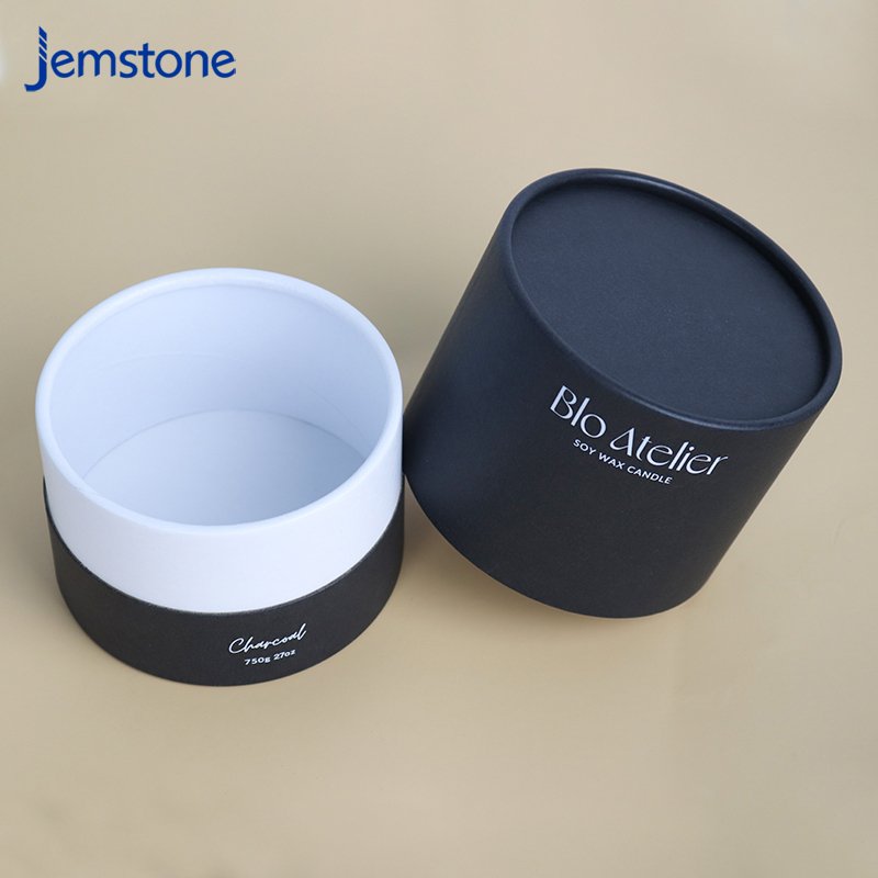 Wholesale Custom Logo Luxury 4Oz 8Oz Elegant Empty Round Box Glass Jars Paper Tube Packaging For Candle