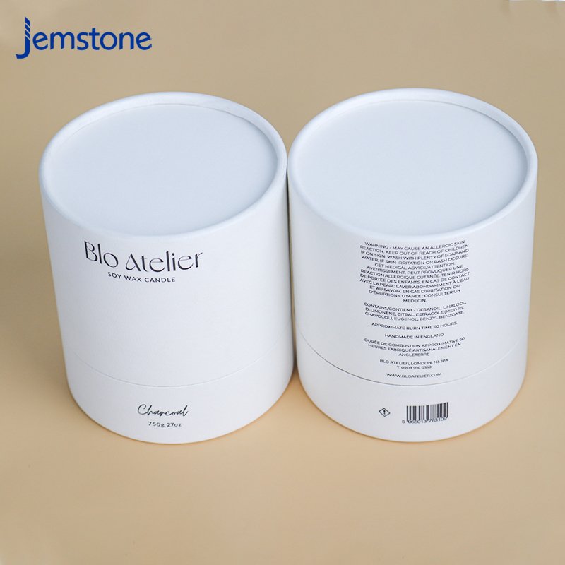 Wholesale Custom Logo Luxury 4Oz 8Oz Elegant Empty Round Box Glass Jars Paper Tube Packaging For Candle