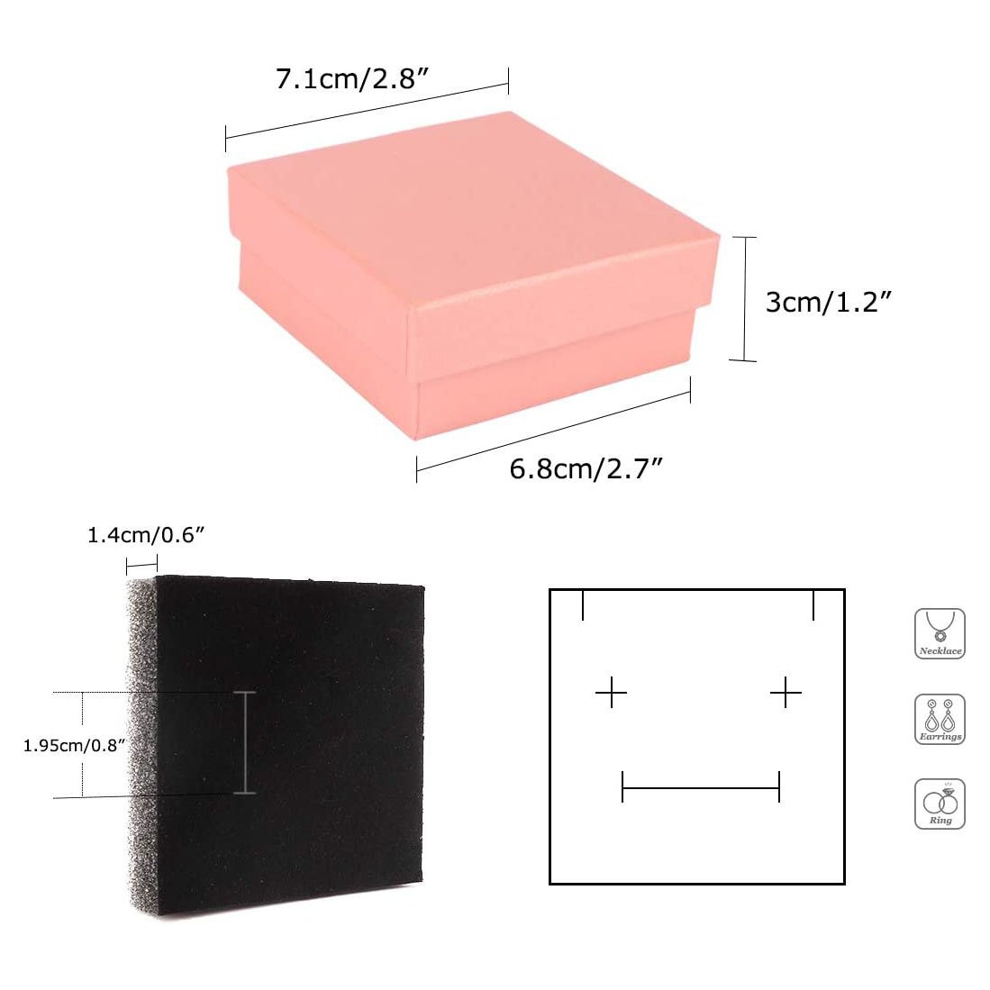 Customized Private Label Cardboard Multi Size Cardboard Paper Pink Jewelry Box Packaging