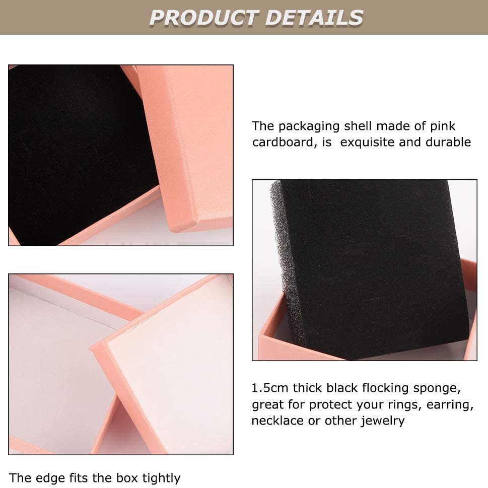 Customized Private Label Cardboard Multi Size Cardboard Paper Pink Jewelry Box Packaging