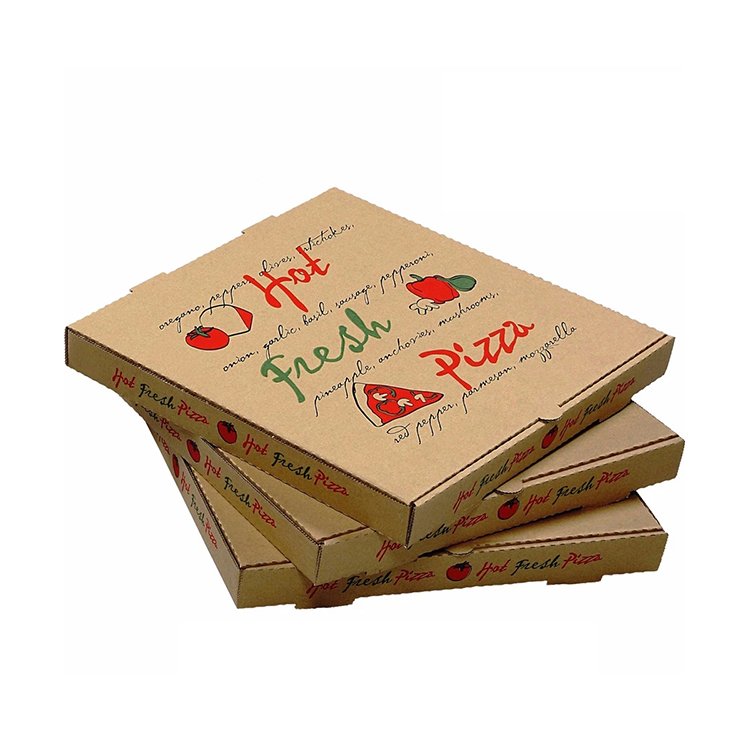 Wholesale fast food delivery paper packaging reusable biodegradable kraft pizza box from china source factory supplier