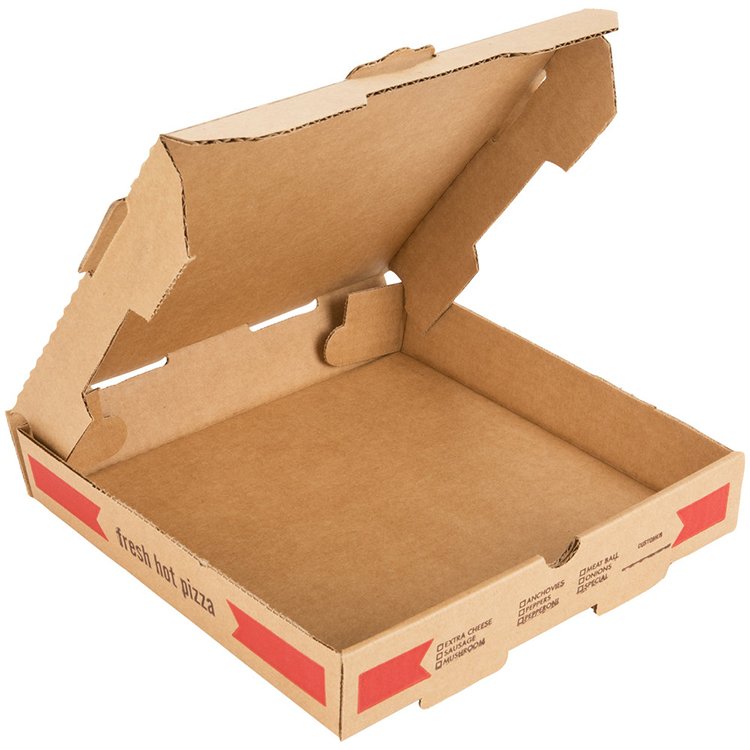 Wholesale fast food delivery paper packaging reusable biodegradable kraft pizza box from china source factory supplier