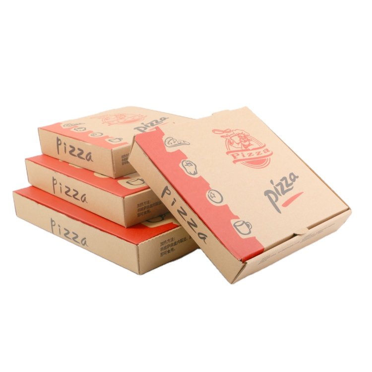 Wholesale fast food delivery paper packaging reusable biodegradable kraft pizza box from china source factory supplier