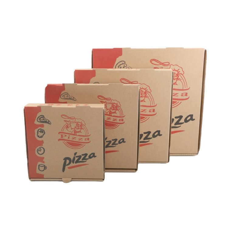 Wholesale fast food delivery paper packaging reusable biodegradable kraft pizza box from china source factory supplier