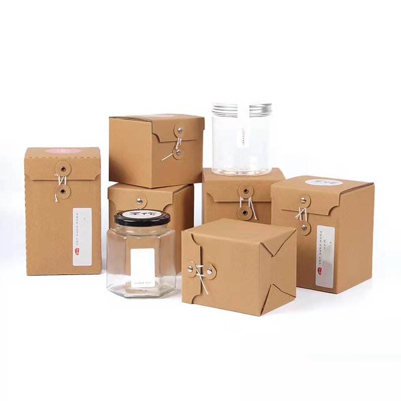 Spot Retro Corrugated Kraft Paper Box Gift Box with studs