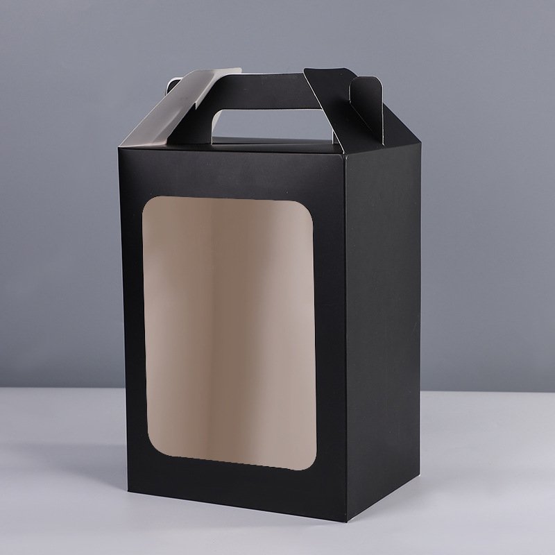 Manufacturers direct supply pure color simple window storage paper box portable gift box spot