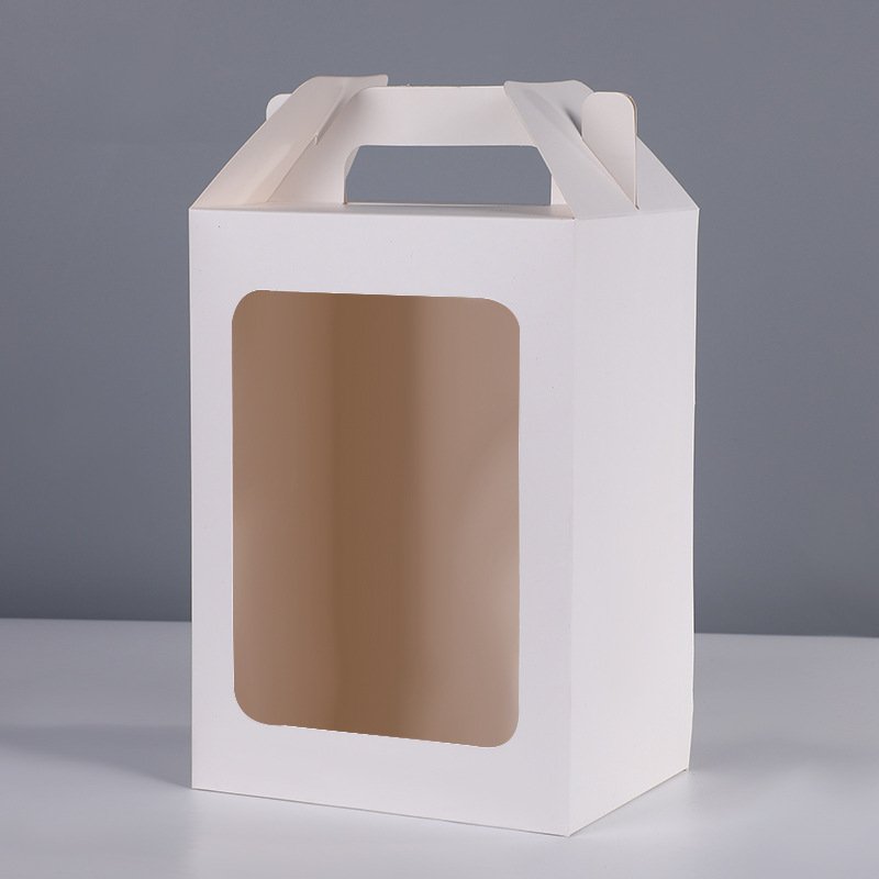 Manufacturers direct supply pure color simple window storage paper box portable gift box spot