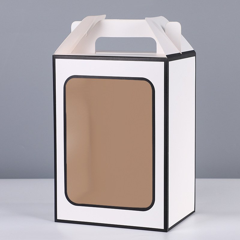 Manufacturers direct supply pure color simple window storage paper box portable gift box spot