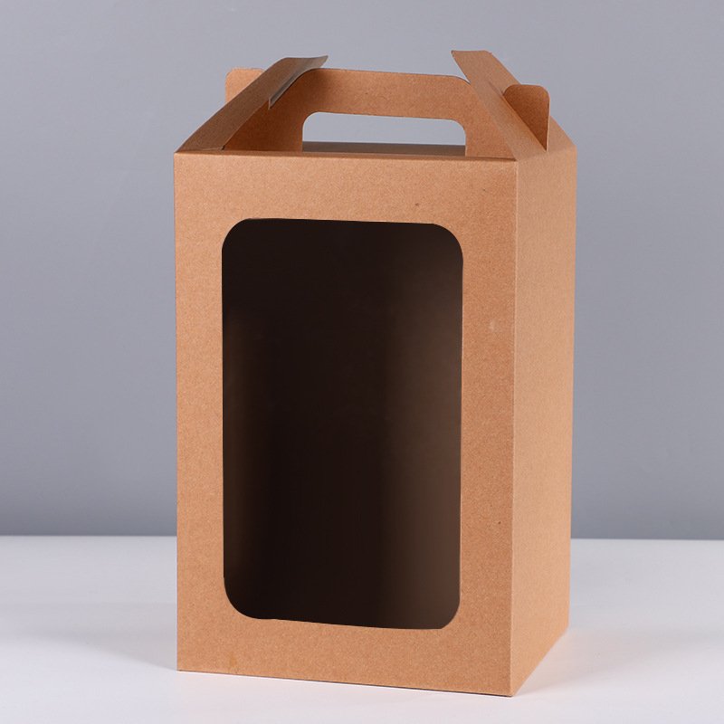 Manufacturers direct supply pure color simple window storage paper box portable gift box spot