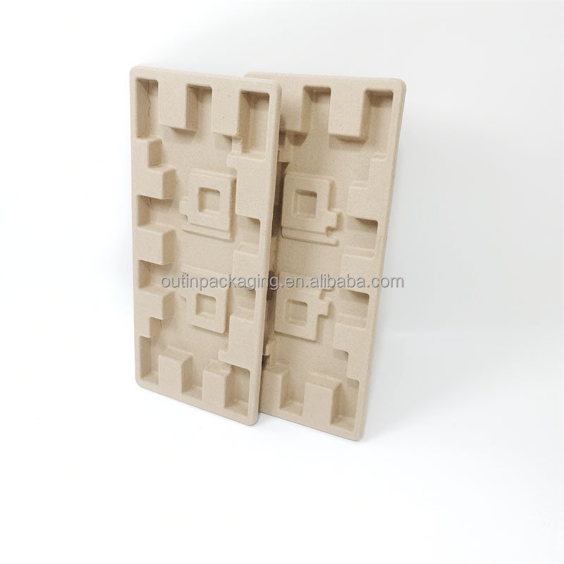 Biodegradable mold pulp Packaging Sustainable custom Molded Pulp Inner Tray mold paper pulp insert box shipping packaging