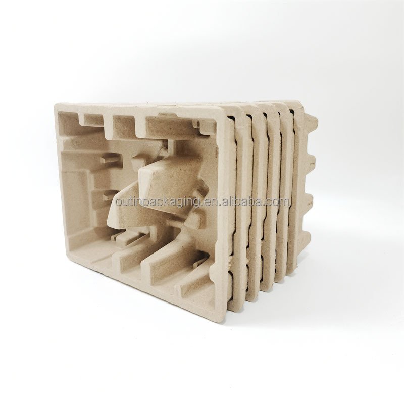 Biodegradable mold pulp Packaging Sustainable custom Molded Pulp Inner Tray mold paper pulp insert box shipping packaging