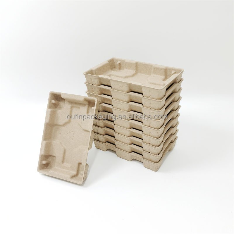 Biodegradable mold pulp Packaging Sustainable custom Molded Pulp Inner Tray mold paper pulp insert box shipping packaging