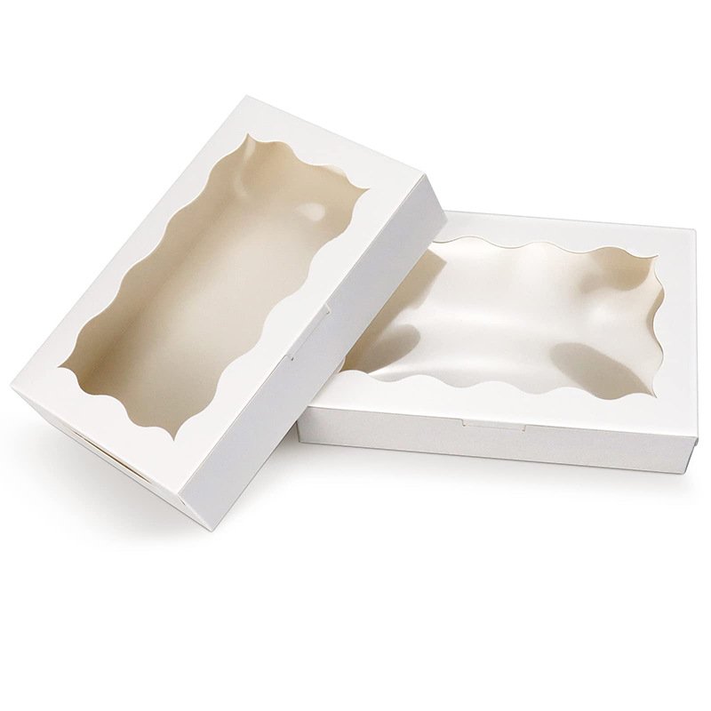 New style window gift packaging paper box kraft paper white card window paper box spot wholesale