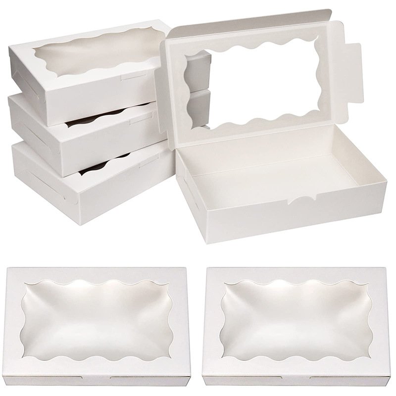 New style window gift packaging paper box kraft paper white card window paper box spot wholesale