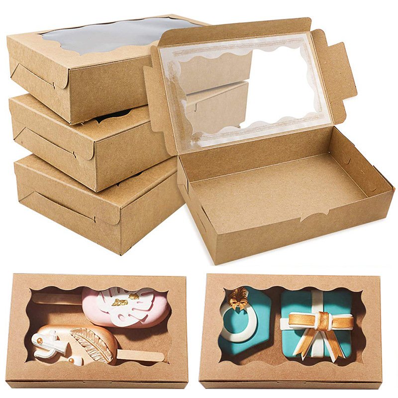 New style window gift packaging paper box kraft paper white card window paper box spot wholesale