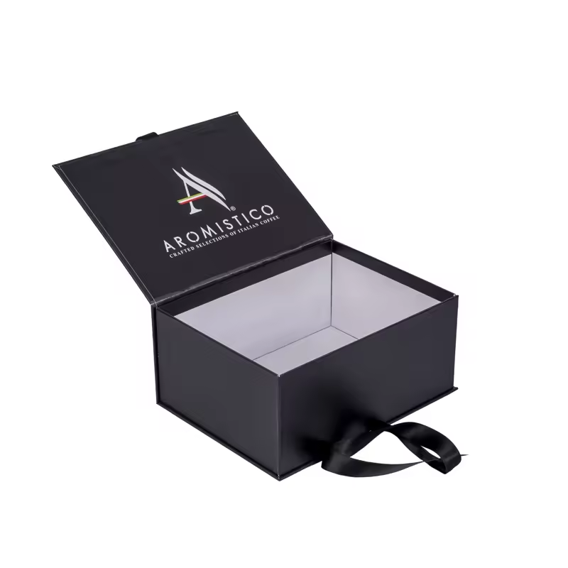 Customized Logo Rigid Cardboard Folding Gift Box Recyclable Magnetic Packaging Paper Box with Ribbon