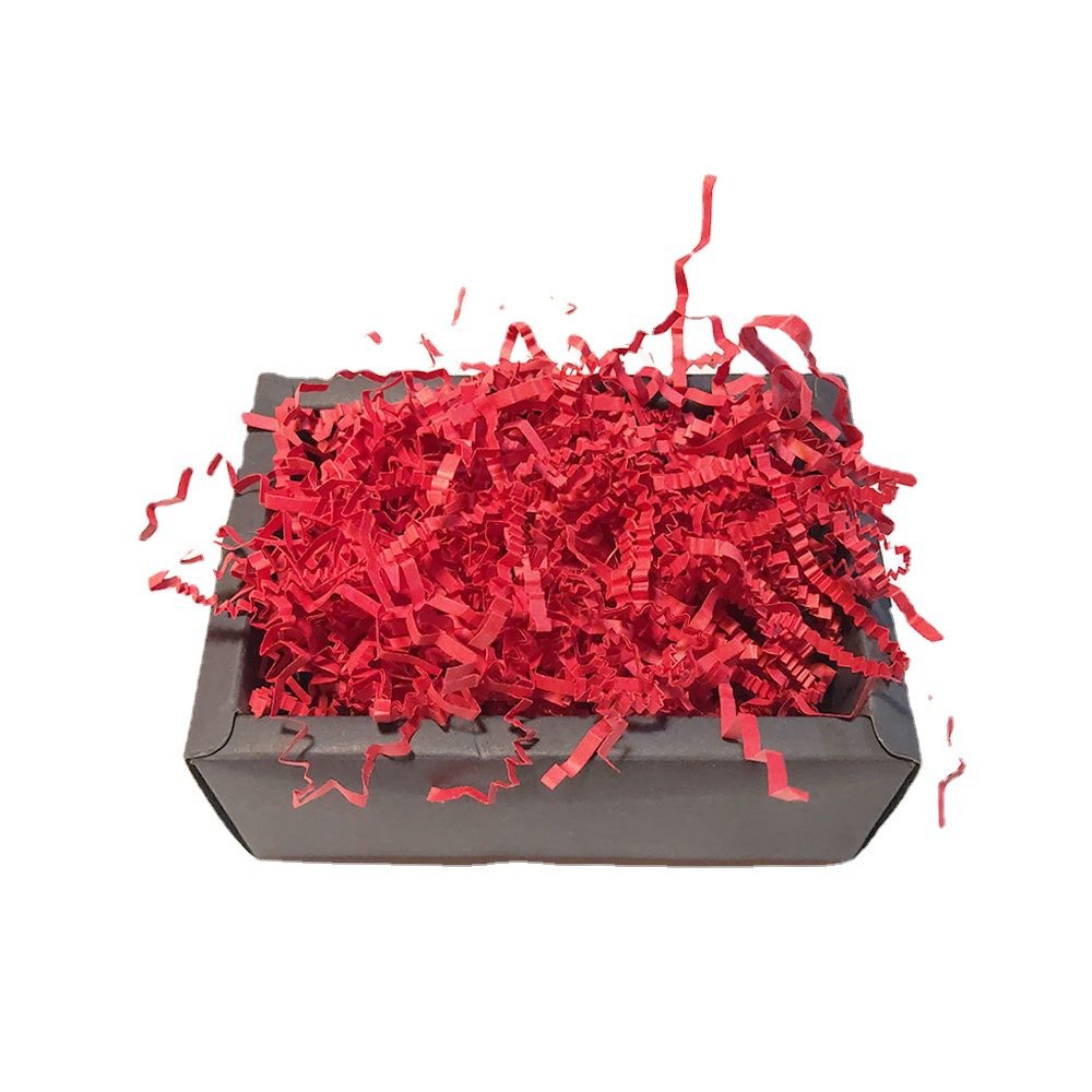 Red Wedding Gift Wrapping Crinkle Paper Filling Material Raffia Confetti shredded paper packing for gift package box