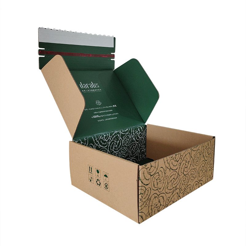Wholesale small cardboard shipping boxes recyclable corrugated mailer boxes white corrugated paper box with tear strip