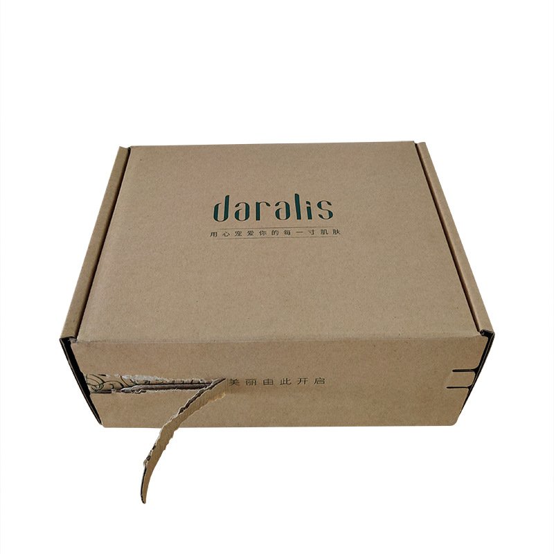 Wholesale small cardboard shipping boxes recyclable corrugated mailer boxes white corrugated paper box with tear strip