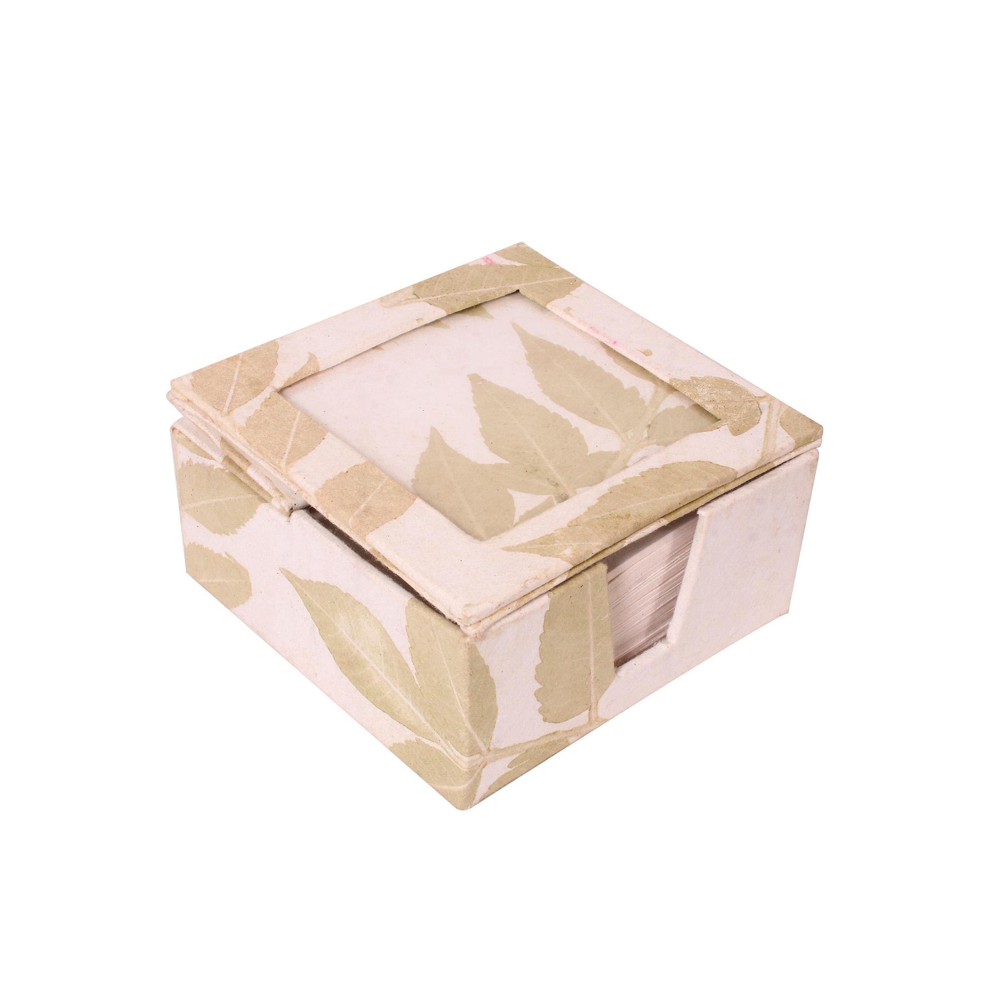 5"x5"x3" Beautiful Design Paper Box with Lid Brown and White Square Shape Leaf Design Packing Craft Paper Gift Box for Presents