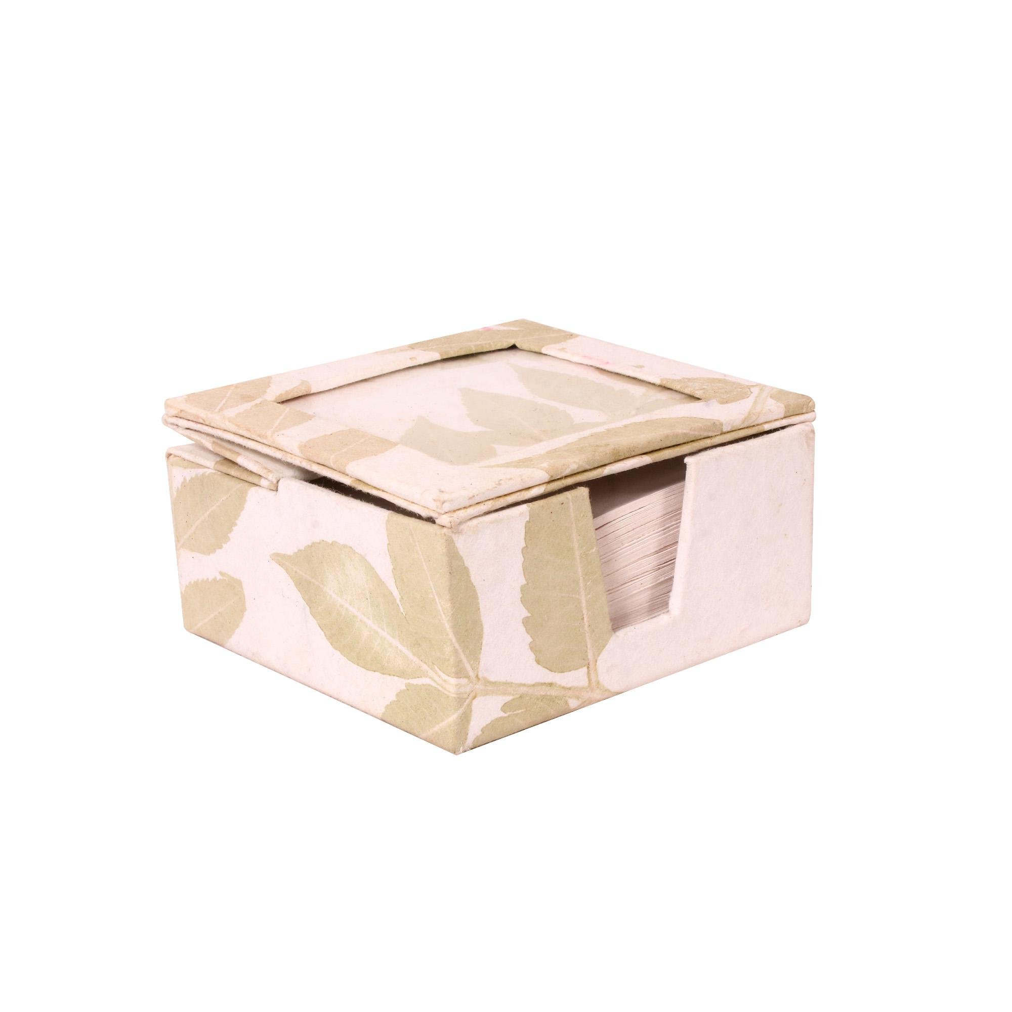 5"x5"x3" Beautiful Design Paper Box with Lid Brown and White Square Shape Leaf Design Packing Craft Paper Gift Box for Presents
