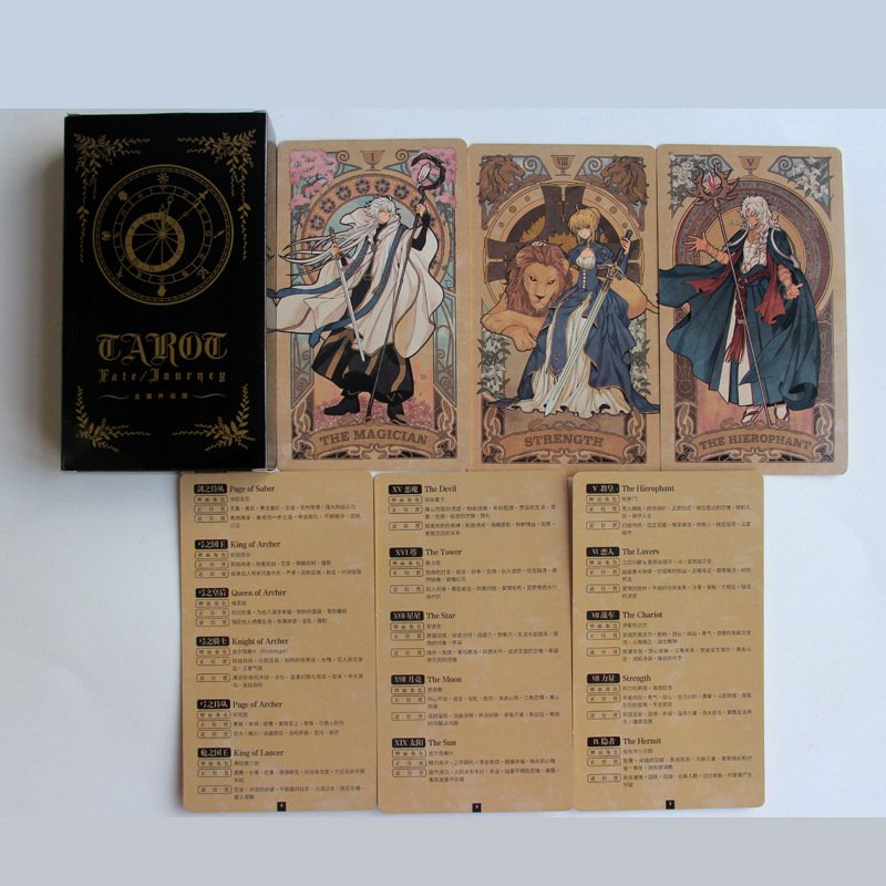 Custom Destiny Gold Tarot Oracular Card Set English Board Game Art Paper Boxed with Embossing Elegant Folder Design