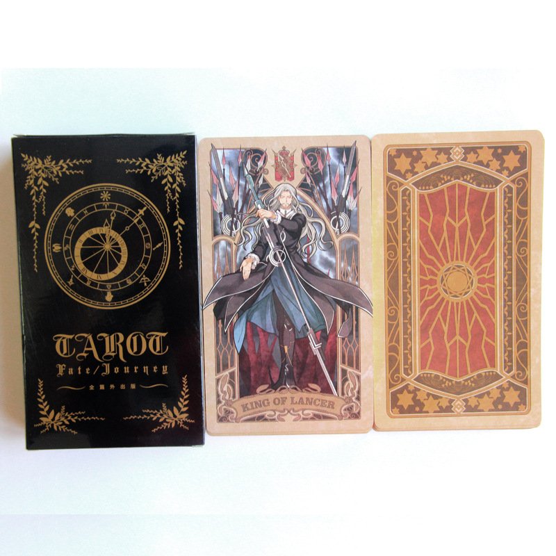 Custom Destiny Gold Tarot Oracular Card Set English Board Game Art Paper Boxed with Embossing Elegant Folder Design