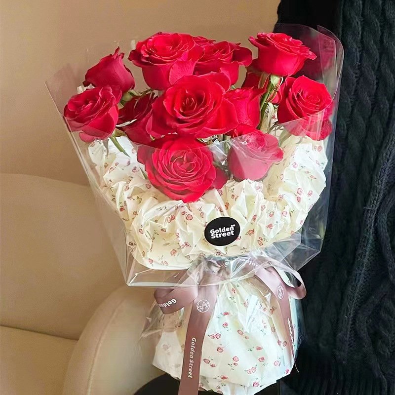 Romantic Rose Flower Bouquet Handmade diy material gift wrapping tissue wrapping packaging paper