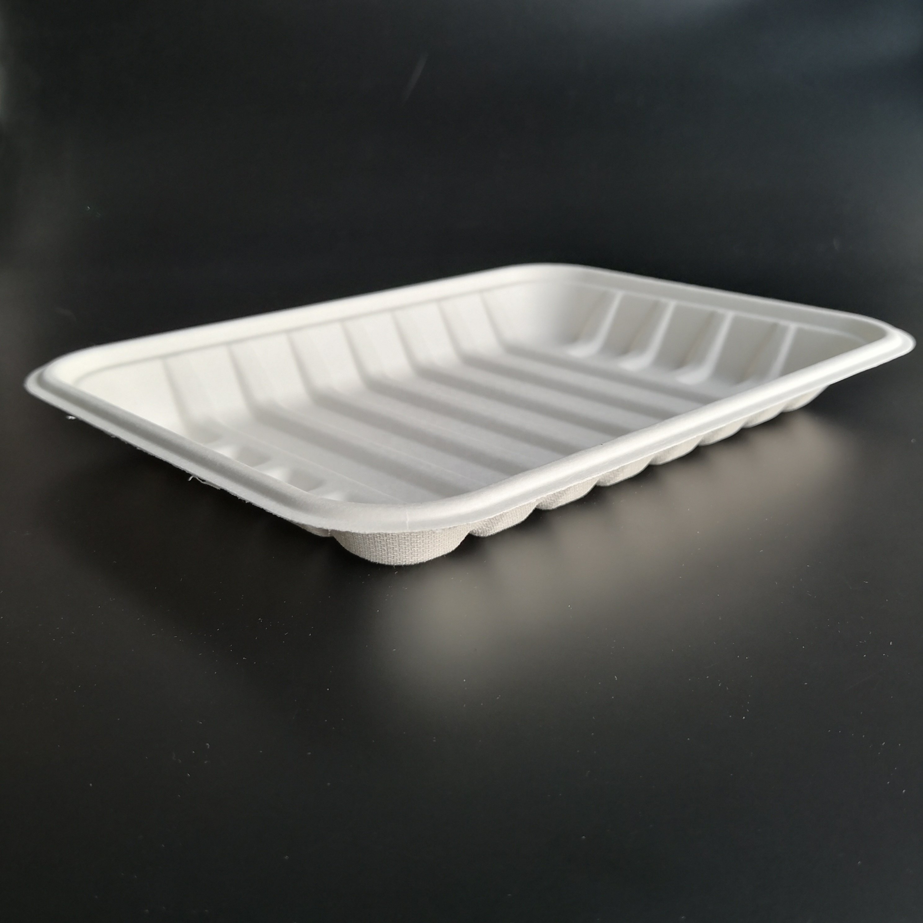 Customizable Biodegradable Meat Tray Bagasse Sugarcane Wheat Straw Fiber Paper Pulp Sushi Tray