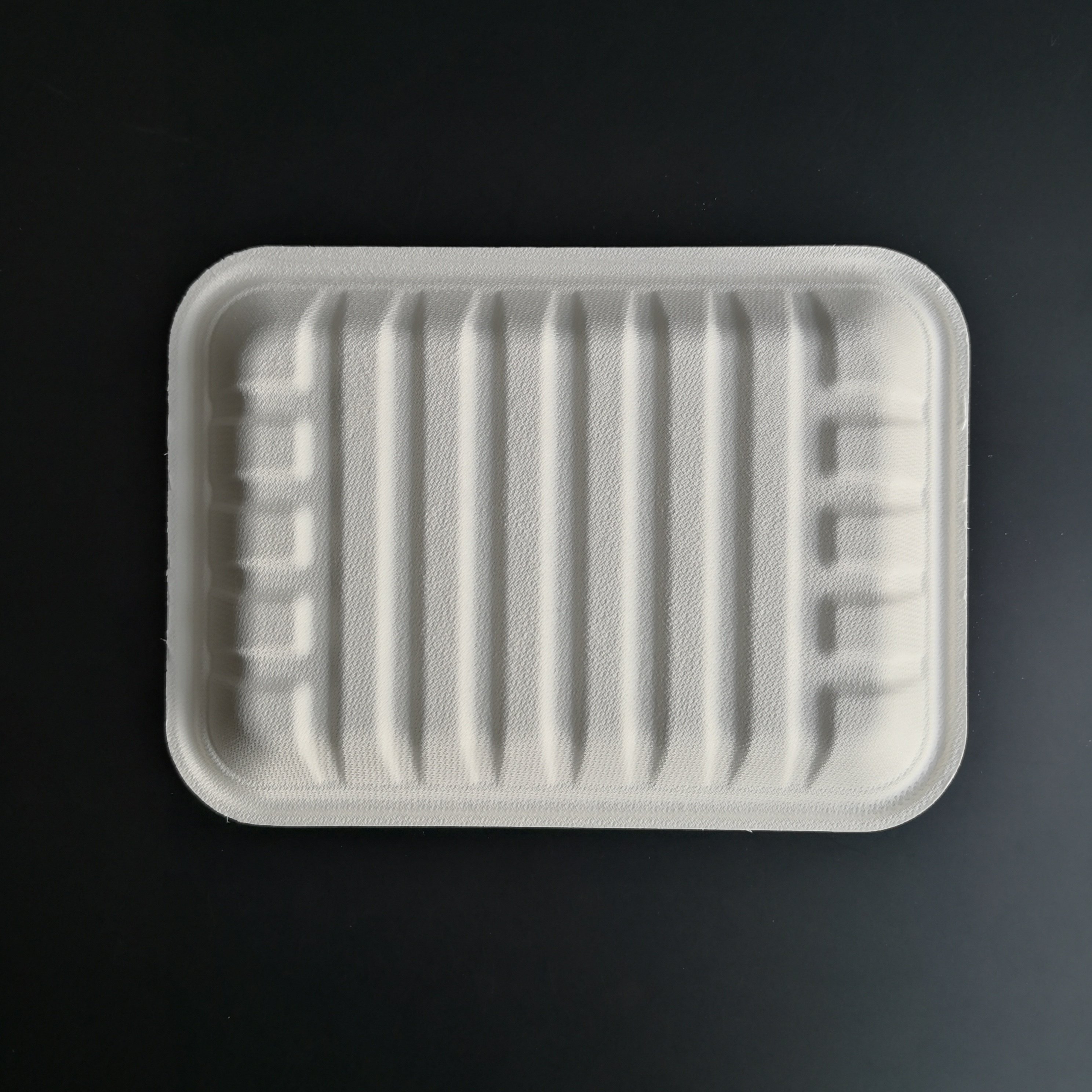 Customizable Biodegradable Meat Tray Bagasse Sugarcane Wheat Straw Fiber Paper Pulp Sushi Tray