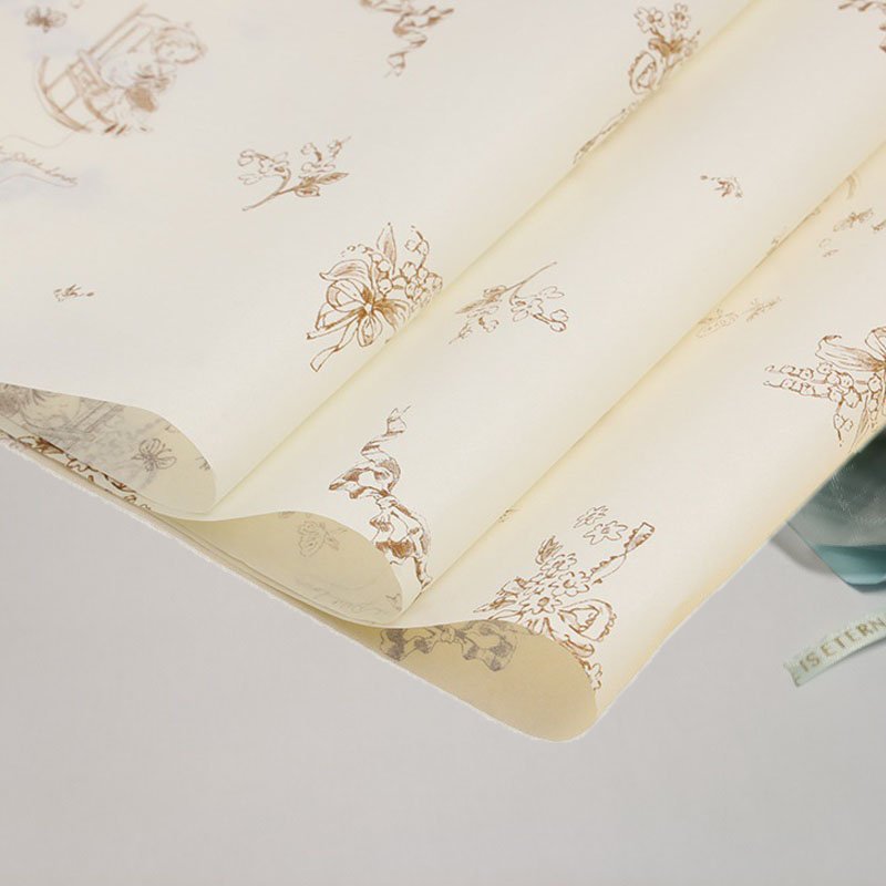 High Quality Gift Packaging Paper Chocolate Candy Wrapping Papers Tissue Bookmark Floral Accessories Wrap