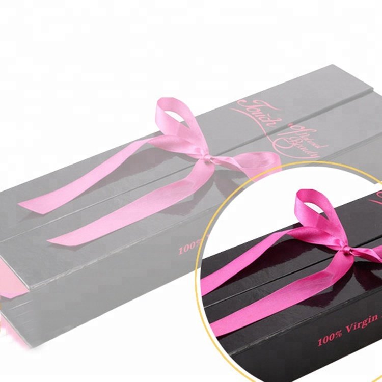 Surprise Price Custom Cosmetic Hair Extension Packaging Boxes With Ribbon Luxury Door Open Gift Packaging Box