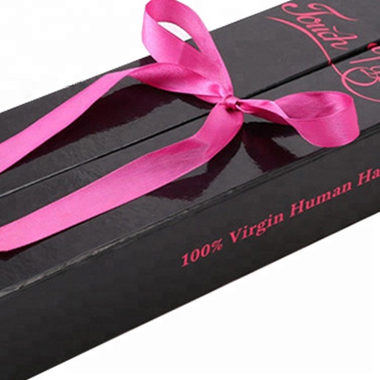 Surprise Price Custom Cosmetic Hair Extension Packaging Boxes With Ribbon Luxury Door Open Gift Packaging Box