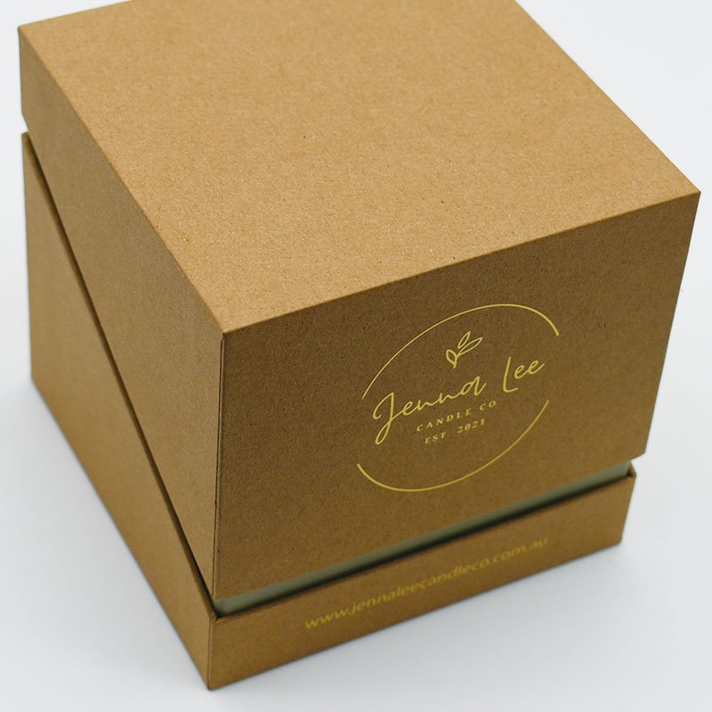 Customized Luxury Gold Foil Logo Candle Jar Glass Packaging Paper EVA Inside Paper Box