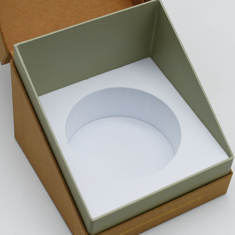Customized Luxury Gold Foil Logo Candle Jar Glass Packaging Paper EVA Inside Paper Box