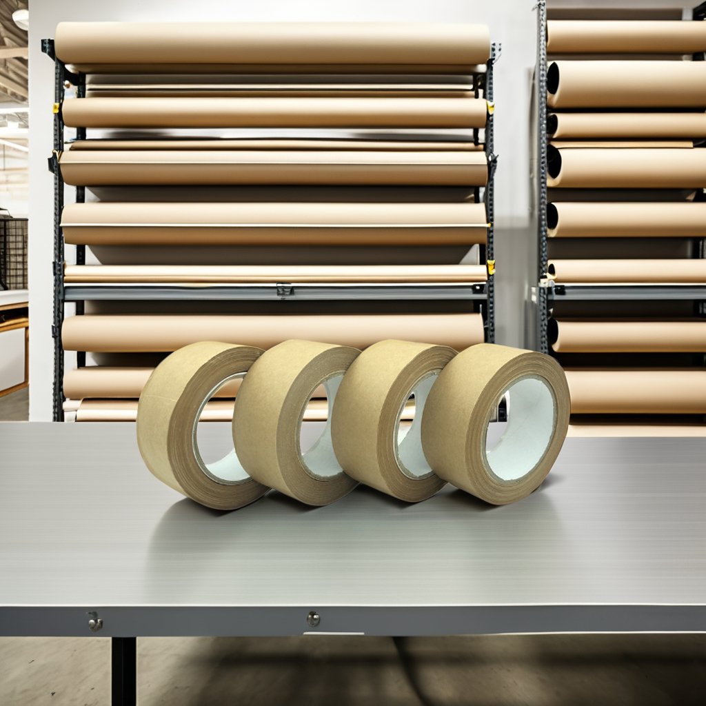 Custom Logo Printed Eco-Friendly Craft Kraft Paper Packing Tape Matte Surface Writable Self-Adhesive for Carton Sealing
