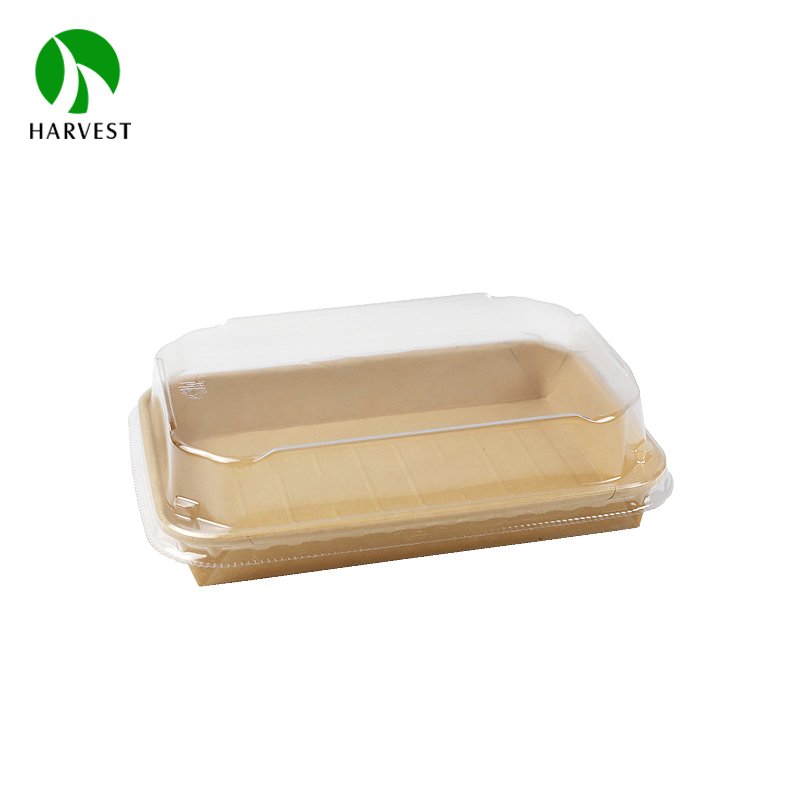 Recycled food grade take out to go paper dessert tray for food packaging