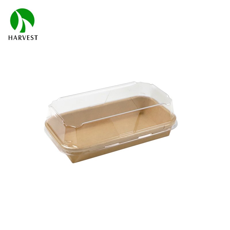 Recycled food grade take out to go paper dessert tray for food packaging