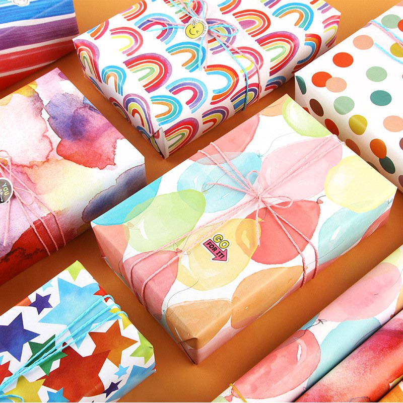 High quality eco friendly kraft paper roll packaging art paper for small gift wrapping