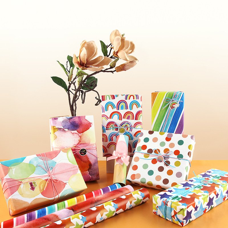 High quality eco friendly kraft paper roll packaging art paper for small gift wrapping