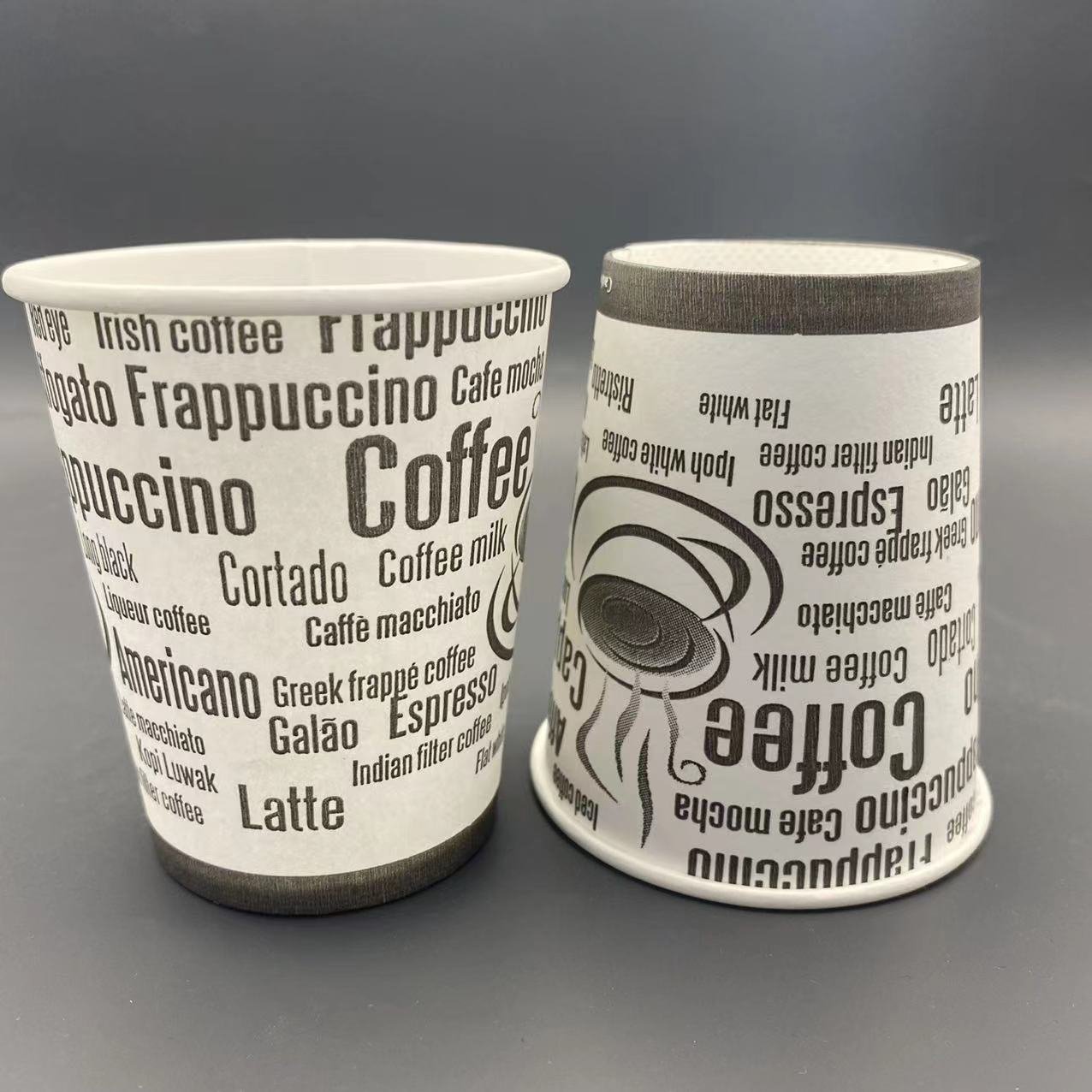 Disposable hot drink Takeout tea coffee paper cups single wall double wall paper cup coffee cups