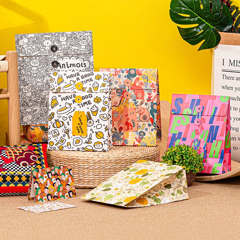 Lipack Wholesale Printed Logo Flower Paper Packaging Bags Shipping Shopping Gift Bags With Winding Button