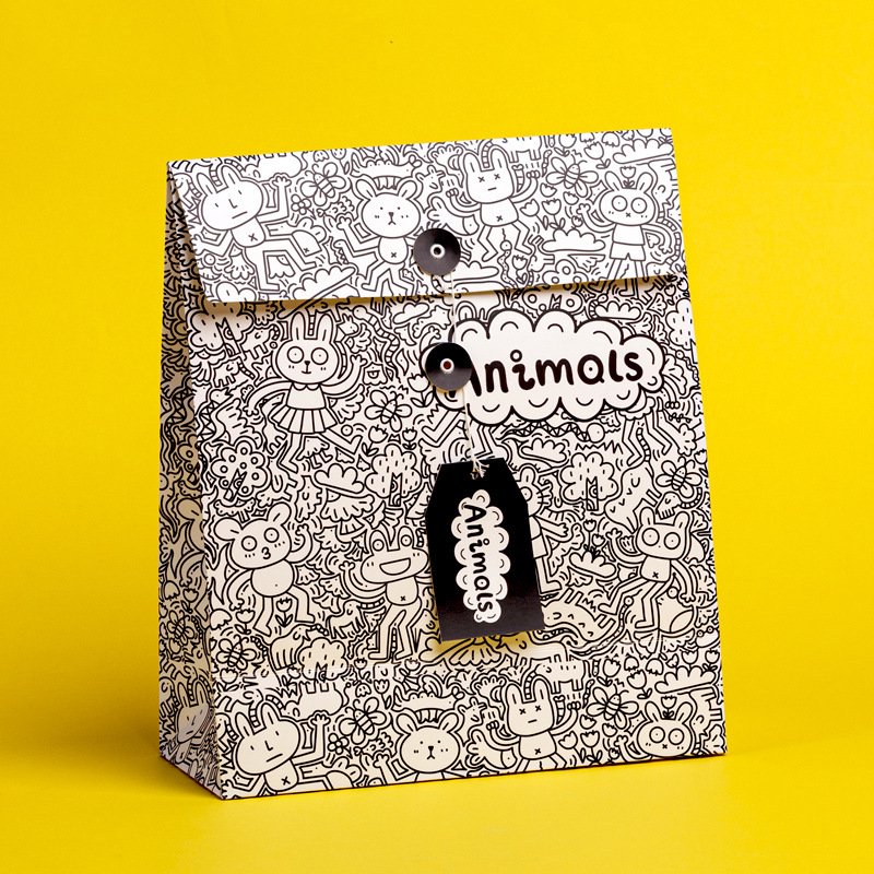 Lipack Wholesale Printed Logo Flower Paper Packaging Bags Shipping Shopping Gift Bags With Winding Button