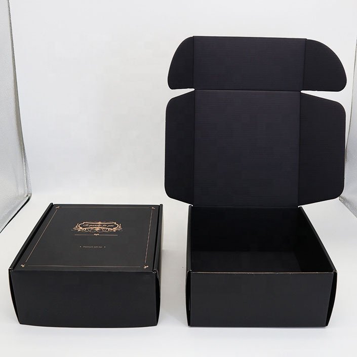 Custom logo packaging paper box black aircraft box cardboard corrugated paper box
