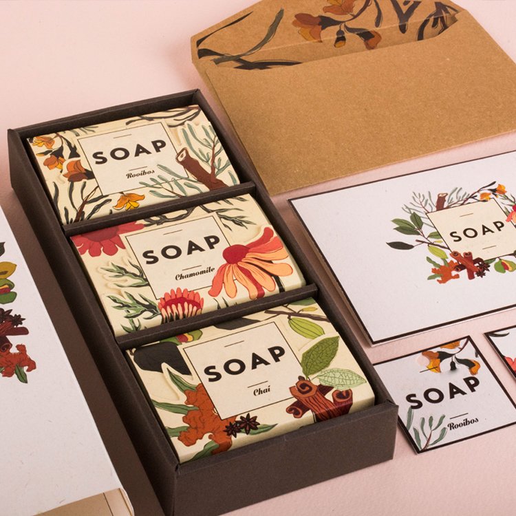 2022 luxury custom printed size gift kraft paper boxes roses soap flower bar set with lid box packaging