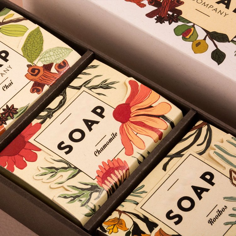 2022 luxury custom printed size gift kraft paper boxes roses soap flower bar set with lid box packaging